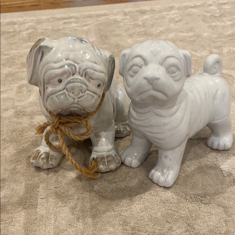 Ceramic Bulldog Figurines - Picture 1 of 4